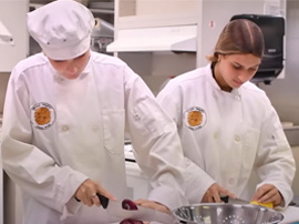 Culinary Arts students preparing food
